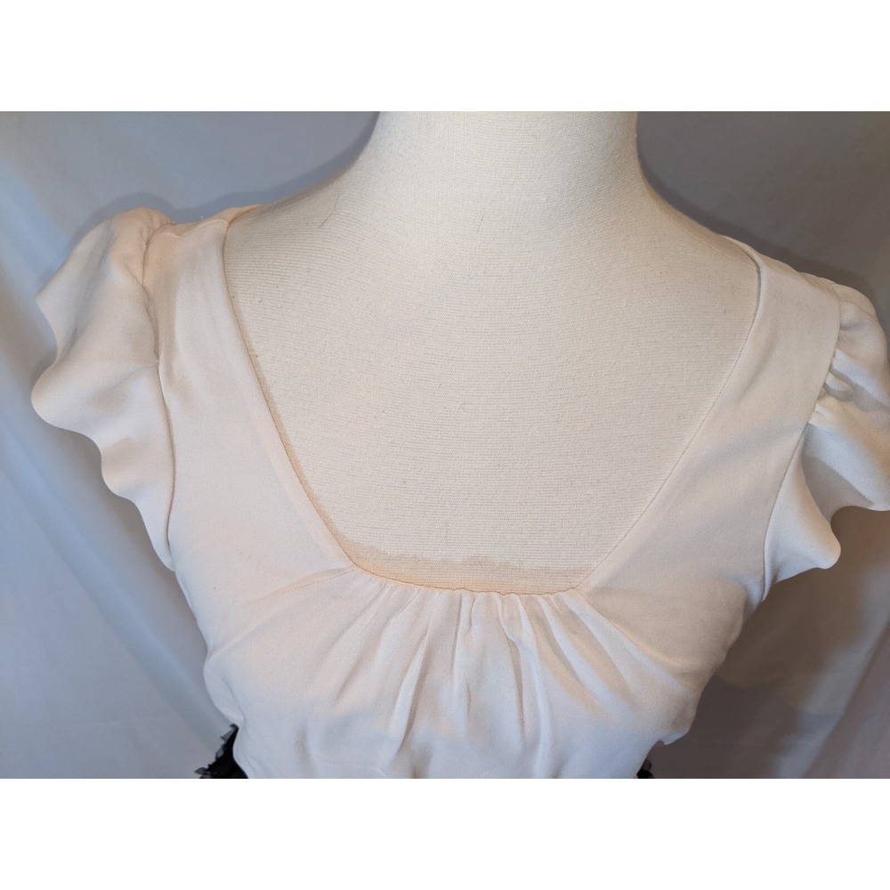 Gap Women's Dress Ruffle Bottom Size 4 Black White Colorblock - Picture 6 of 12